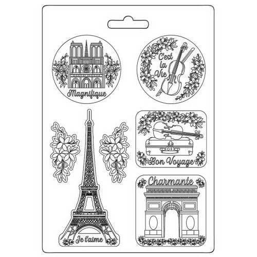 Stamperia - Create Happiness Oh l√° l√° Soft Mould A4 Tour Eiffel (K3PTA4560) - Postage as per Actual