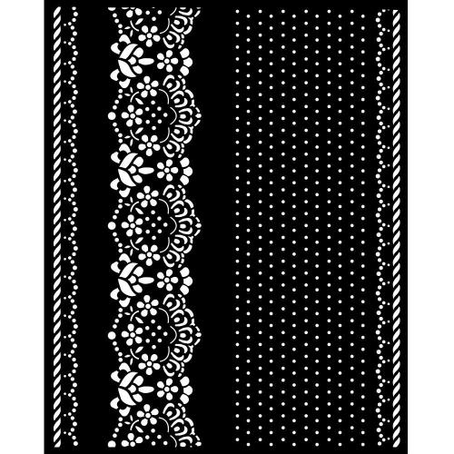 Stamperia - Thick stencil cm 20X25 - Sunflower Art borders and lace (KSTD137)