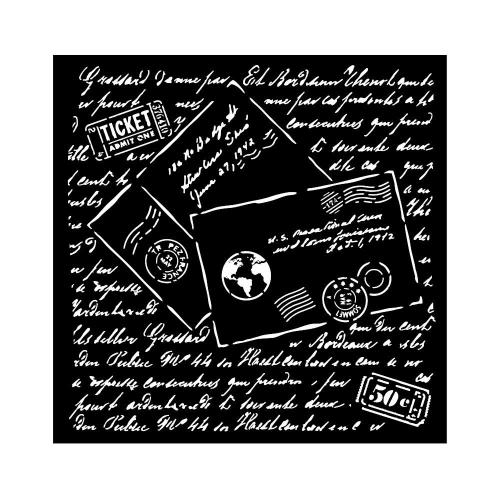 Stamperia - Thick stencil cm 18X18 - Around the world letters (KSTDQ83)