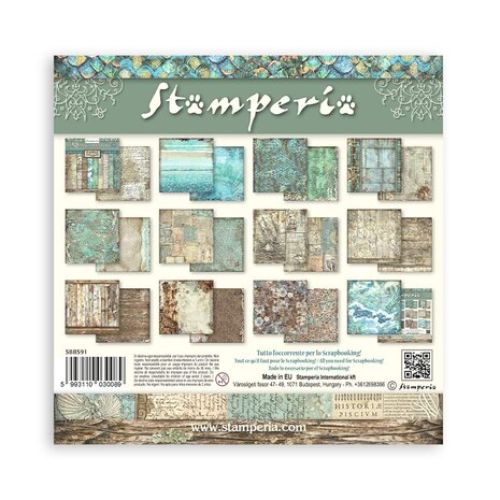 Stamperia - Songs of the Sea Backgrounds 8x8 Inch Paper Pack (SBBS91)