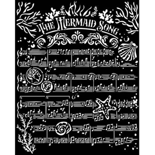 Stamperia - Songs of the Sea Thick Stencil 20x25cm The Mermaid Song (KSTD143)