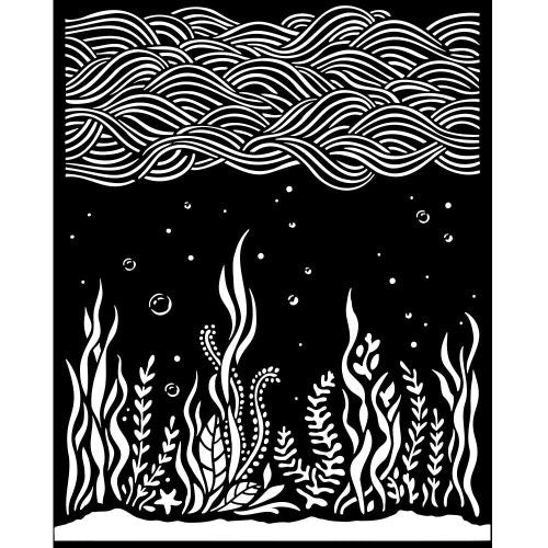 Stamperia - Songs of the Sea Thick Stencil 20x25cm Corals and Poseidonias (KSTD147)