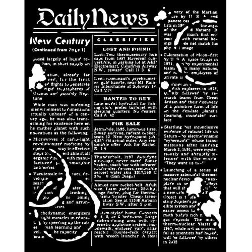 Stamperia - Thick stencil 20x25 cm - Coffee and Chocolate Daily News (KSTD149)