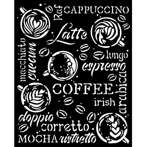 Stamperia - Thick stencil 20x25 cm - Coffee and Chocolate Cappuccino (KSTD151)