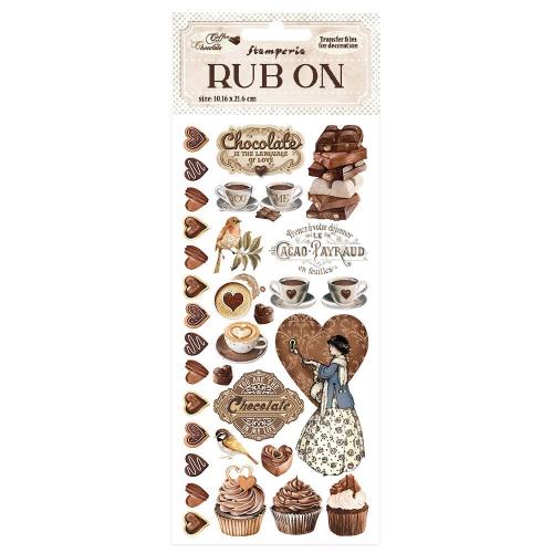 Stamperia - Rub-on 4√ó8.5 Inch - Coffee and Chocolate sweety (DFLRB57)