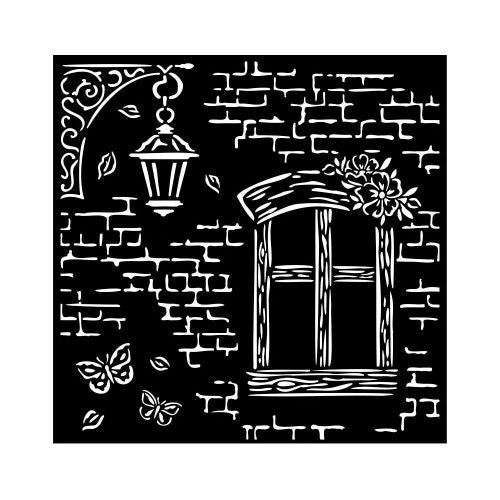 Stamperia - Thick Stencil 18x18cm Blue Land Window (KSTDQ94)