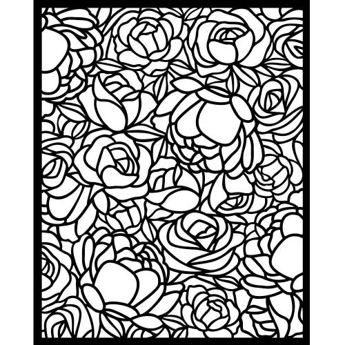 Stamperia - Thick stencil cm 20X25 - Romance Forever rose pattern (KSTD152)