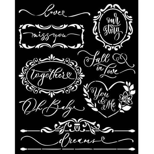 Stamperia - Thick stencil cm 20X25 - Romance Forever plates (KSTD154)