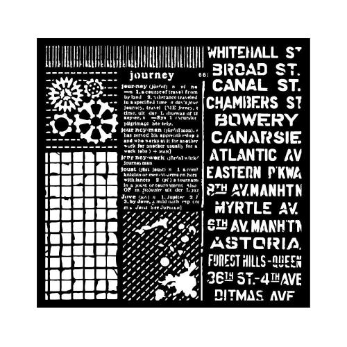 Stamperia - Thick stencil cm 18X18 - Voyages Fantastiques mixed patterns (KSTDQ99)