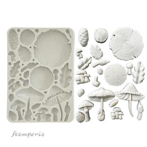 Stamperia Golden Harmony Silicon Mould A5 Wood and Mushrooms (KACMA536)