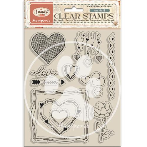 Stamperia Family Clear Stamp Hearts (WTK234)