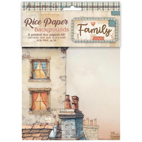 Stamperia Family A6 Rice Paper Backgrounds (8pcs) (DFSAK6049)