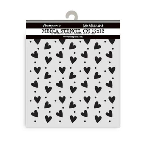 Stamperia Family Thick Stencil 12x12cm Heart Texture (KSTDS68)