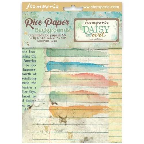 Stamperia Daisy Art A6 Rice Paper Backgrounds (8pcs) (DFSAK6050)