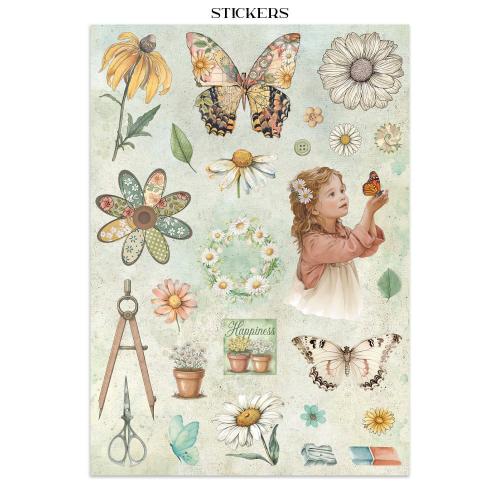 Stamperia Daisy Art Junk Journal Stickers, Backgrounds, Cut-Outs (SBJK14) - Postage as per Actual