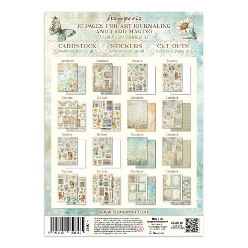 Stamperia Daisy Art Junk Journal Stickers, Backgrounds, Cut-Outs (SBJK14) - Postage as per Actual