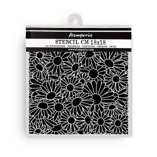 Stamperia Daisy Art Thick Stencil 18x18cm Daisies Pattern (KSTDQ130)