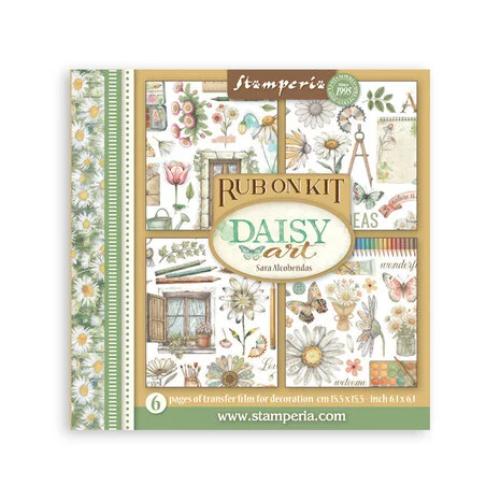 Stamperia Daisy Art Rub-On 15,5x15,5cm Assortment (6pcs) (DFLRBX08)