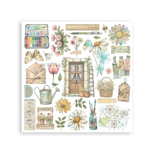 Stamperia Daisy Art Rub-On 15,5x15,5cm Assortment (6pcs) (DFLRBX08)