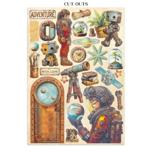 Stamperia A New Beginning Junk Journal Stickers, Backgrounds, Cut-Outs (SBJK16)