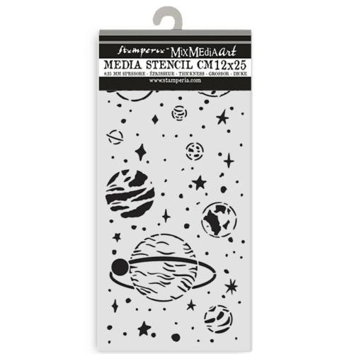 Stamperia A New Beginning Thick Stencil 12x25cm Planetary (KSTDL156)