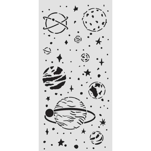 Stamperia A New Beginning Thick Stencil 12x25cm Planetary (KSTDL156)