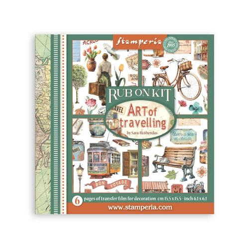 Stamperia Art of Travelling Rub-On 15,5x15,5cm Assortment (6pcs) (DFLRBX12)