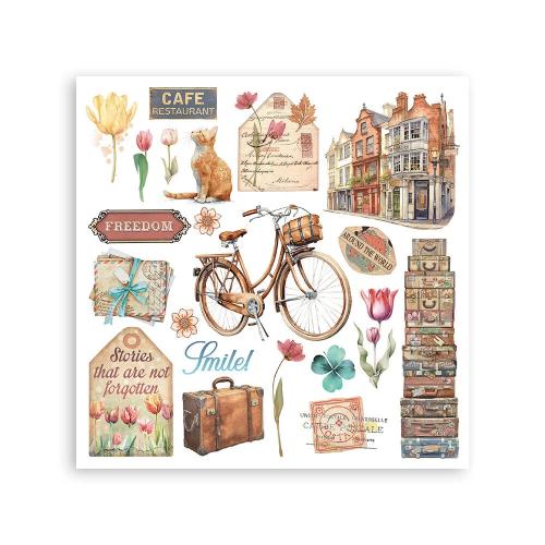 Stamperia Art of Travelling Rub-On 15,5x15,5cm Assortment (6pcs) (DFLRBX12)