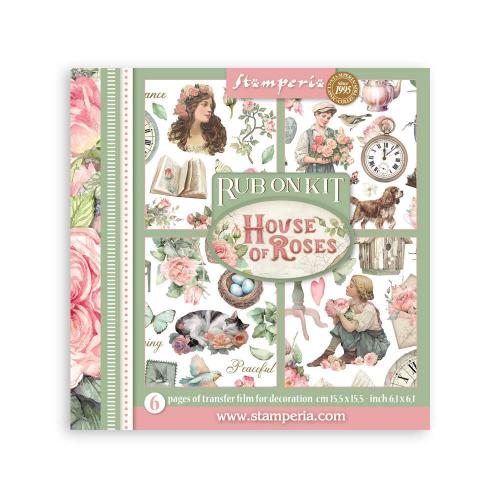 Stamperia House of Roses Rub-On 15,5x15,5cm Assortment (6pcs) (DFLRBX13)