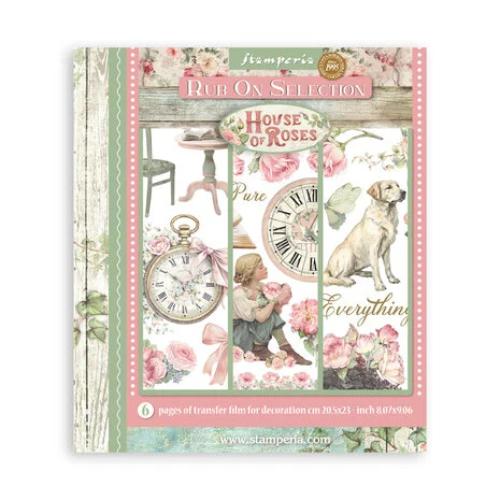 Stamperia House of Roses Rub-On 20,5x23cm Assortment (6pcs) (DFLRBXG06)