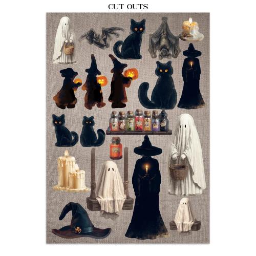 Stamperia Halloween Junk Journal Stickers, Backgrounds, Cut-Outs by Vicky Papaioannou (SBJK22)