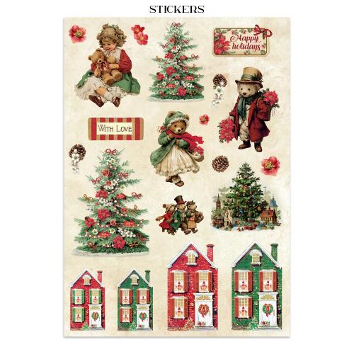 Stamperia Classic Christmas Junk Journal Stickers, Backgrounds, Cut-Outs (SBJK23)