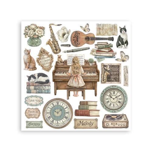 Stamperia Symphony Rub-On 15,5x15,5cm Assortment (6pcs) by Sara Alcobendas (DFLRBX16)