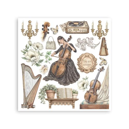 Stamperia Symphony Rub-On 15,5x15,5cm Assortment (6pcs) by Sara Alcobendas (DFLRBX16)