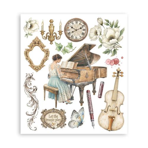 Stamperia Symphony Rub-On 20,5x23cm Assortment (6pcs) by Sara Alcobendas (DFLRBXG09)
