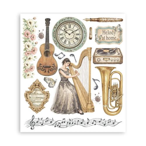 Stamperia Symphony Rub-On 20,5x23cm Assortment (6pcs) by Sara Alcobendas (DFLRBXG09)