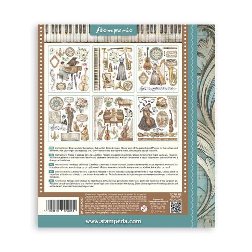 Stamperia Symphony Rub-On 20,5x23cm Assortment (6pcs) by Sara Alcobendas (DFLRBXG09)