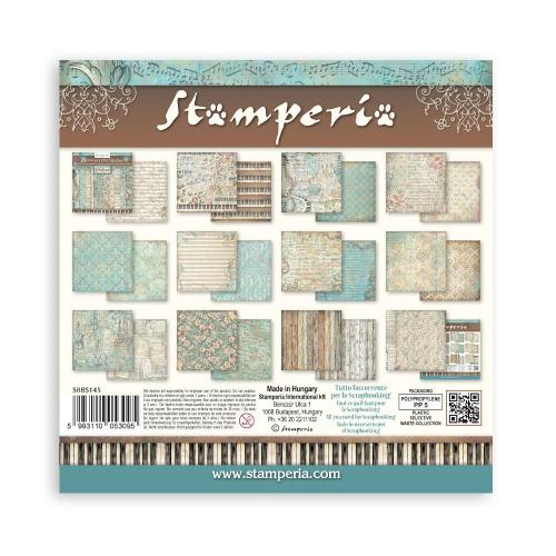 Stamperia Symphony 8x8 Inch Paper Pack Maxi Background Selection by Sara Alcobendas (SBBS145)