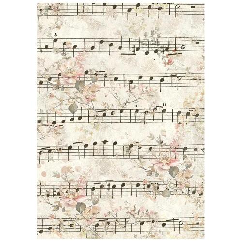 Stamperia Symphony A6 Rice Paper Backgrounds Selection (8pcs) by Sara Alcobendas (DFSAK6055)
