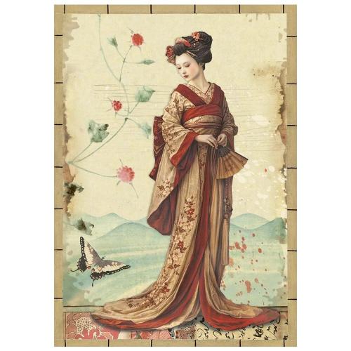 Stamperia Oriental Garden A6 Mini Rice Paper (8pcs) (DFSA6X08)