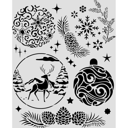Stamperia Thick Stencils 20x25cm Christmas Balls (KSTD215)