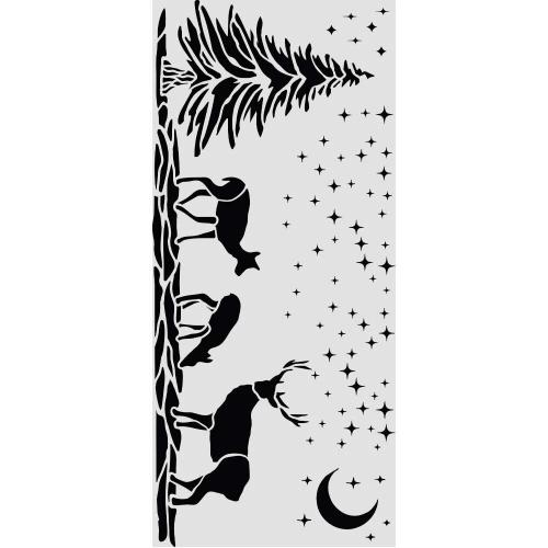 Stamperia Thick Stencils 12x25cm Christmas Deers (KSTDL169)