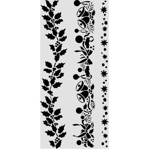 Stamperia Thick Stencils 12x25cm Christmas Borders (KSTDL170)