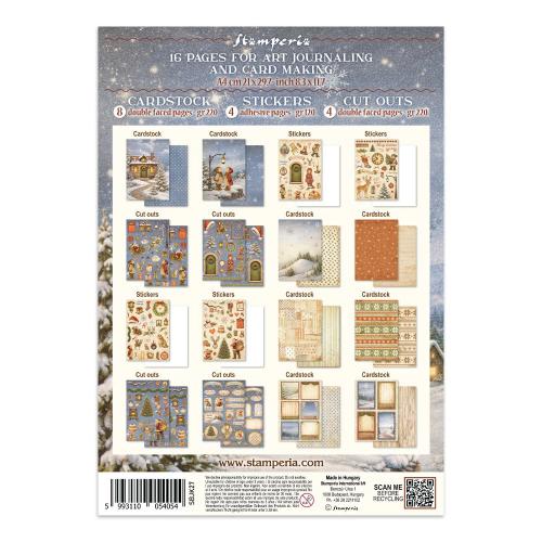 Stamperia Silent Night Junk Journal Stickers, Backgrounds, Cut-Outs (SBJK27)