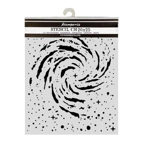 Stamperia Cosmos Thick Stencils 20x25cm Swirling Nebula by Cristina Radovan (KSTD218)