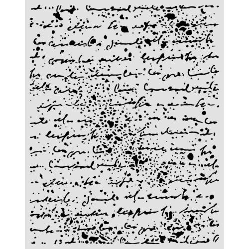 Stamperia Cosmos Thick Stencils 20x25cm Handwriting by Cristina Radovan (KSTD219)