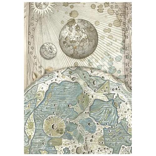 Stamperia Cosmos A6 Rice Paper Backgrounds Selection (8pcs) by Cristina Radovan (DFSAK6060)