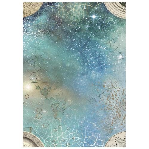 Stamperia Cosmos A6 Rice Paper Backgrounds Selection (8pcs) by Cristina Radovan (DFSAK6060)
