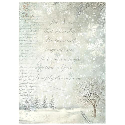Stamperia White Christmas A6 Rice Paper Backgrounds Selection (8pcs) by Cristina Radovan (DFSAK6059)