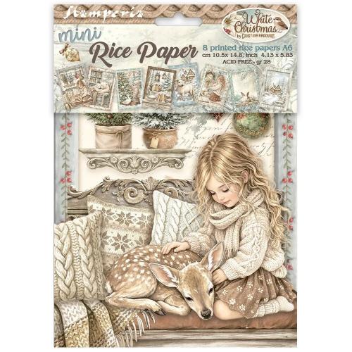 Stamperia White Christmas A6 Mini Rice Paper Selection (8pcs) by Cristina Radovan (DFSA6X10)